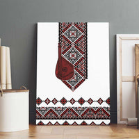 Ukraine Bandura Vyshyvanka Pattern Canvas Wall Art Ukrainian Heritage Folk White Version - Wonder Print Shop