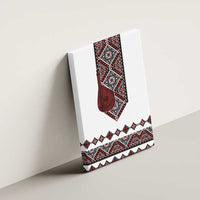 Ukraine Bandura Vyshyvanka Pattern Canvas Wall Art Ukrainian Heritage Folk White Version - Wonder Print Shop