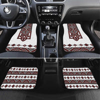 Ukraine Bandura Vyshyvanka Pattern Car Mats Ukrainian Heritage Folk White Version - Wonder Print Shop