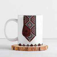 Ukraine Bandura Vyshyvanka Pattern Ceramic Mug Ukrainian Heritage Folk White Version - Wonder Print Shop