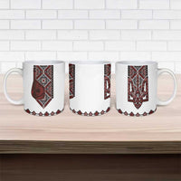 Ukraine Bandura Vyshyvanka Pattern Ceramic Mug Ukrainian Heritage Folk White Version - Wonder Print Shop