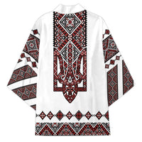 Ukraine Bandura Vyshyvanka Pattern Kimono Ukrainian Heritage Folk White Version - Wonder Print Shop