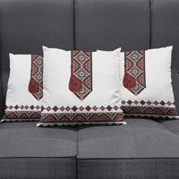 Ukraine Bandura Vyshyvanka Pattern Pillow Cover Ukrainian Heritage Folk White Version - Wonder Print Shop