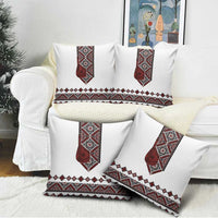 Ukraine Bandura Vyshyvanka Pattern Pillow Cover Ukrainian Heritage Folk White Version - Wonder Print Shop