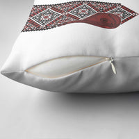 Ukraine Bandura Vyshyvanka Pattern Pillow Cover Ukrainian Heritage Folk White Version - Wonder Print Shop