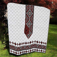 Ukraine Bandura Vyshyvanka Pattern Quilt Ukrainian Heritage Folk White Version - Wonder Print Shop