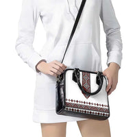 Ukraine Bandura Vyshyvanka Pattern Shoulder Handbag Ukrainian Heritage Folk White Version - Wonder Print Shop