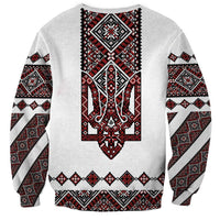 Ukraine Bandura Vyshyvanka Pattern Sweatshirt Ukrainian Heritage Folk White Version - Wonder Print Shop