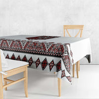 Ukraine Bandura Vyshyvanka Pattern Tablecloth Ukrainian Heritage Folk White Version - Wonder Print Shop