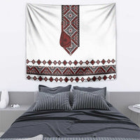 Ukraine Bandura Vyshyvanka Pattern Tapestry Ukrainian Heritage Folk White Version - Wonder Print Shop