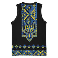 Ukraine Bandura Vyshyvanka Pattern Basketball Jersey Ukrainian Heritage Folk Black Version - Wonder Print Shop