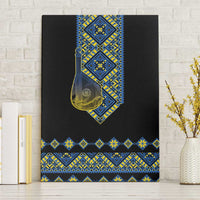 Ukraine Bandura Vyshyvanka Pattern Canvas Wall Art Ukrainian Heritage Folk Black Version - Wonder Print Shop