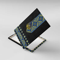 Ukraine Bandura Vyshyvanka Pattern Canvas Wall Art Ukrainian Heritage Folk Black Version - Wonder Print Shop