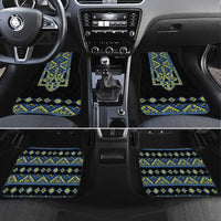 Ukraine Bandura Vyshyvanka Pattern Car Mats Ukrainian Heritage Folk Black Version - Wonder Print Shop