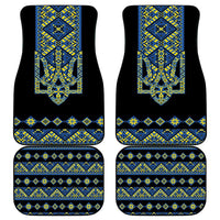 Ukraine Bandura Vyshyvanka Pattern Car Mats Ukrainian Heritage Folk Black Version - Wonder Print Shop
