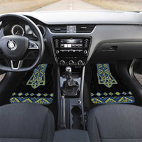 Ukraine Bandura Vyshyvanka Pattern Car Mats Ukrainian Heritage Folk Black Version - Wonder Print Shop