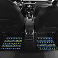 Ukraine Bandura Vyshyvanka Pattern Car Mats Ukrainian Heritage Folk Black Version - Wonder Print Shop