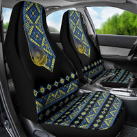 Ukraine Bandura Vyshyvanka Pattern Car Seat Cover Ukrainian Heritage Folk Black Version - Wonder Print Shop