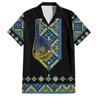Ukraine Bandura Vyshyvanka Pattern Hawaiian Shirt Ukrainian Heritage Folk Black Version - Wonder Print Shop