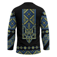 Ukraine Bandura Vyshyvanka Pattern Hockey Jersey Ukrainian Heritage Folk Black Version - Wonder Print Shop