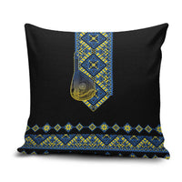 Ukraine Bandura Vyshyvanka Pattern Pillow Cover Ukrainian Heritage Folk Black Version - Wonder Print Shop