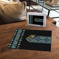 Ukraine Bandura Vyshyvanka Pattern Puzzle Ukrainian Heritage Folk Black Version - Wonder Print Shop