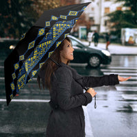Ukraine Bandura Vyshyvanka Pattern Umbrella Ukrainian Heritage Folk Black Version - Wonder Print Shop