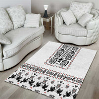 Ukraine Military Vyshyvanka Pattern Area Rug Ukrainian Heritage White Tactical Style - Wonder Print Shop