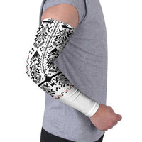 Ukraine Military Vyshyvanka Pattern Arm Sleeves Ukrainian Heritage White Tactical Style - Wonder Print Shop