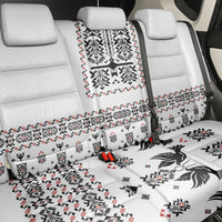 Ukraine Military Vyshyvanka Pattern Back Car Seat Cover Ukrainian Heritage White Tactical Style - Wonder Print Shop