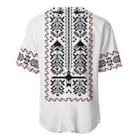 Ukraine Military Vyshyvanka Pattern Baseball Jersey Ukrainian Heritage White Tactical Style - Wonder Print Shop