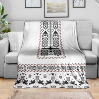 Ukraine Military Vyshyvanka Pattern Blanket Ukrainian Heritage White Tactical Style - Wonder Print Shop