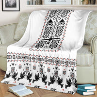 Ukraine Military Vyshyvanka Pattern Blanket Ukrainian Heritage White Tactical Style - Wonder Print Shop