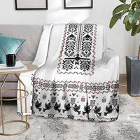 Ukraine Military Vyshyvanka Pattern Blanket Ukrainian Heritage White Tactical Style - Wonder Print Shop