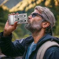 Ukraine Military Vyshyvanka Pattern 4 in 1 Can Cooler Tumbler Ukrainian Heritage White Tactical Style - Wonder Print Shop