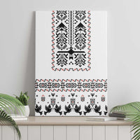 Ukraine Military Vyshyvanka Pattern Canvas Wall Art Ukrainian Heritage White Tactical Style - Wonder Print Shop