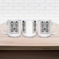 Ukraine Military Vyshyvanka Pattern Ceramic Mug Ukrainian Heritage White Tactical Style - Wonder Print Shop