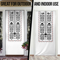 Ukraine Military Vyshyvanka Pattern Door Cover Ukrainian Heritage White Tactical Style - Wonder Print Shop