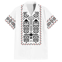Ukraine Military Vyshyvanka Pattern Family Matching Mermaid Dress and Hawaiian Shirt Ukrainian Heritage White Tactical Style