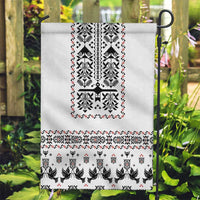 Ukraine Military Vyshyvanka Pattern Garden Flag Ukrainian Heritage White Tactical Style - Wonder Print Shop