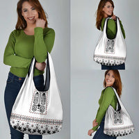 Ukraine Military Vyshyvanka Pattern Grocery Bag Ukrainian Heritage White Tactical Style - Wonder Print Shop