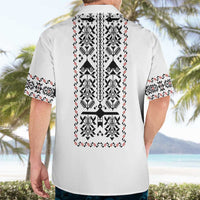 Ukraine Military Vyshyvanka Pattern Hawaiian Shirt Ukrainian Heritage White Tactical Style - Wonder Print Shop