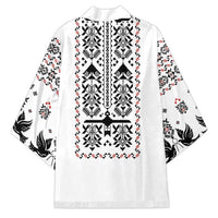 Ukraine Military Vyshyvanka Pattern Kimono Ukrainian Heritage White Tactical Style - Wonder Print Shop