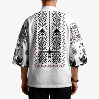 Ukraine Military Vyshyvanka Pattern Kimono Ukrainian Heritage White Tactical Style - Wonder Print Shop