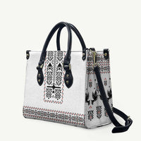 Ukraine Military Vyshyvanka Pattern Leather Bag Ukrainian Heritage White Tactical Style - Wonder Print Shop