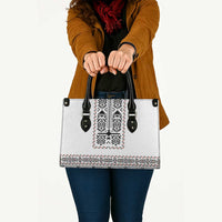 Ukraine Military Vyshyvanka Pattern Leather Bag Ukrainian Heritage White Tactical Style - Wonder Print Shop