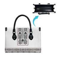 Ukraine Military Vyshyvanka Pattern Leather Bag Ukrainian Heritage White Tactical Style - Wonder Print Shop
