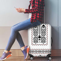 Ukraine Military Vyshyvanka Pattern Luggage Cover Ukrainian Heritage White Tactical Style - Wonder Print Shop