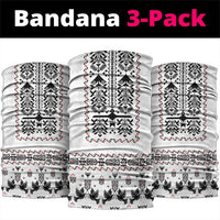 Ukraine Military Vyshyvanka Pattern Neck Gaiter Ukrainian Heritage White Tactical Style - Wonder Print Shop