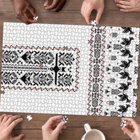 Ukraine Military Vyshyvanka Pattern Puzzle Ukrainian Heritage White Tactical Style - Wonder Print Shop